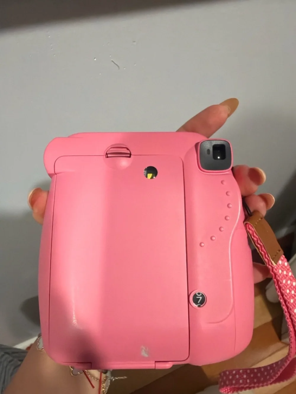 Fujifilm instax mini 9 Instant Camera - Bright Pink with Polka Dot Strap